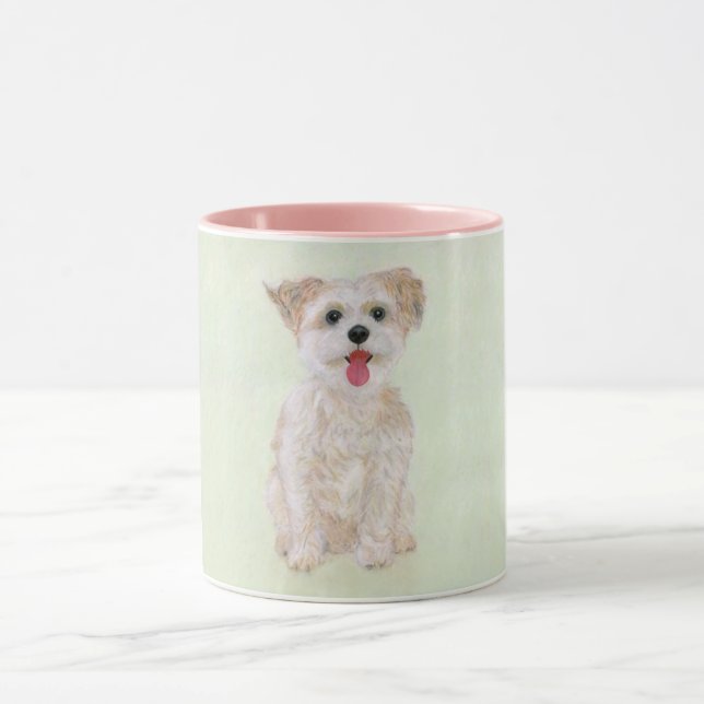 Taza Combo Rosa Perro Morkie (Centro)