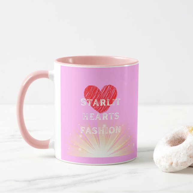 Taza Combo Starlit Hearts Fashion Red Heart Shine (Con donut)