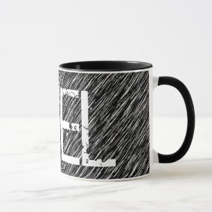 Taza Combustible Grunge en Blanco y Negro