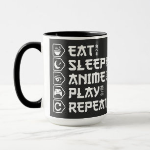 Taza Come Anime Duerme Juega Repite Estilo de Vida Otak