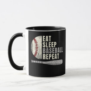 Taza Come Béisbol Duerme Repite Divertido Jugador de Bé