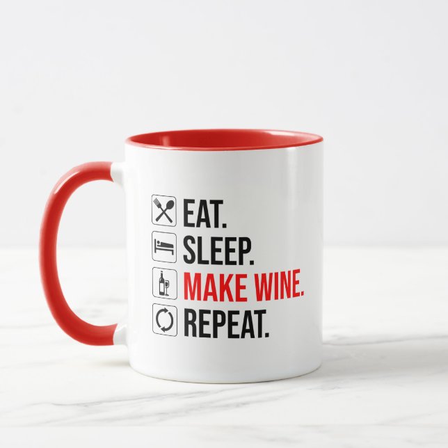 Taza Come. Duerme. Haz vino. Repite (Izquierda)