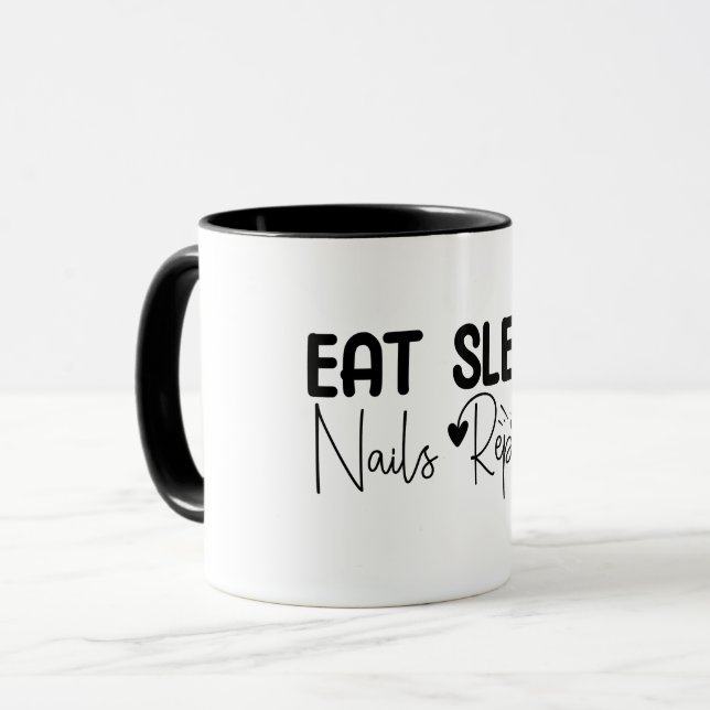 Taza Come Nails Duerme Repite, Técnico de Uñas (Anverso izquierdo)