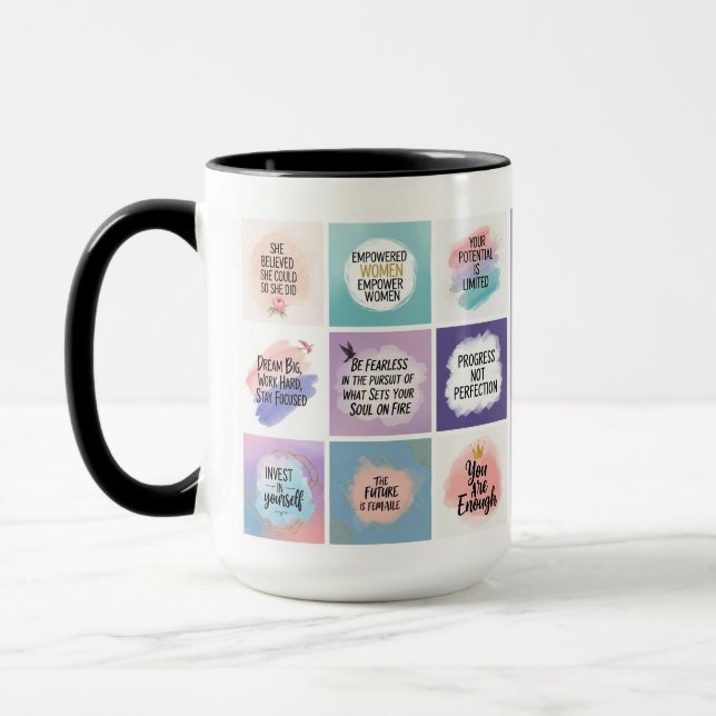 Taza Comenzar fuerte, mantenerse positivo - Motivación  (Izquierda)