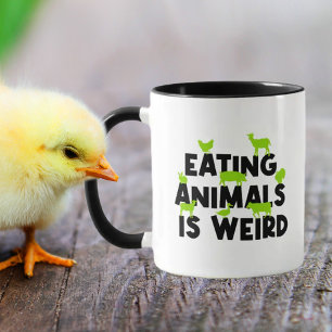 Taza Comer animales es raro, activismo vegano