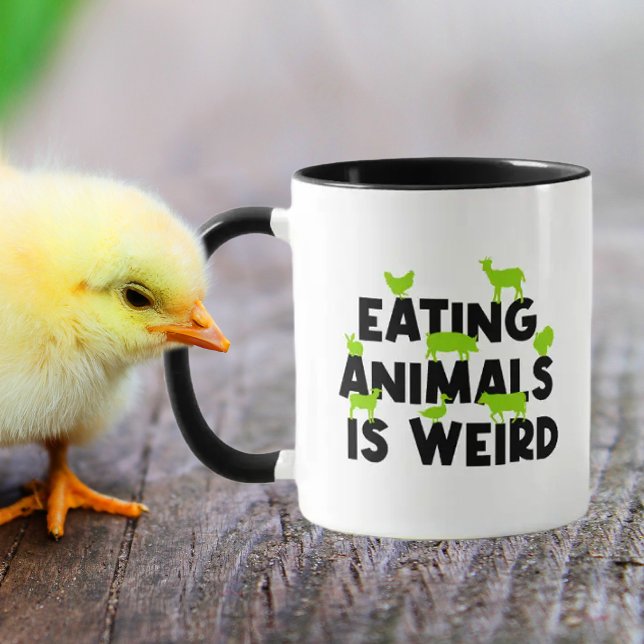 Taza Comer animales es raro, activismo vegano (Subido por el creador)