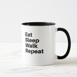 Taza Comer la caminata de sueño repetida