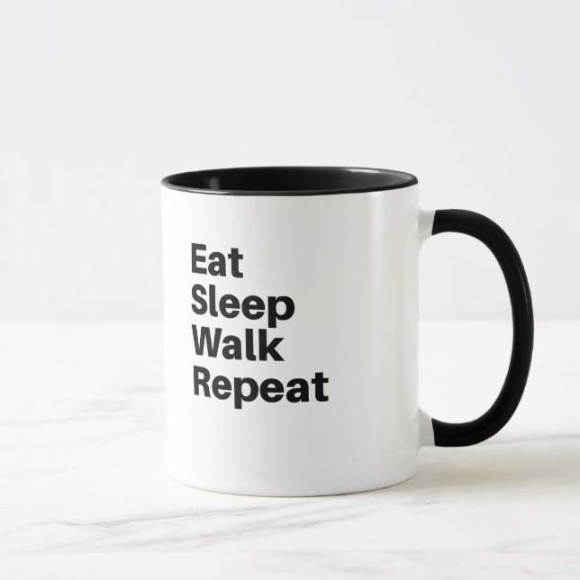 Taza Comer la caminata de sueño repetida (Derecha)