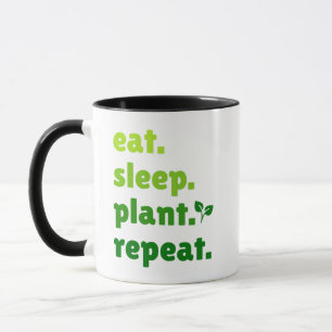 Taza Comer la planta de sueño repetidamente jardinera L