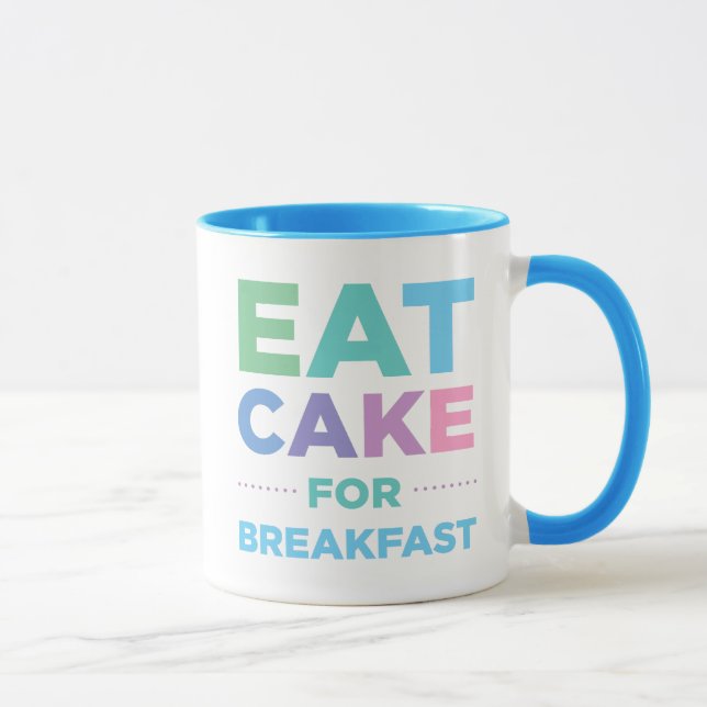 Taza Comer Pastel Para Desayuno Mug (Derecha)