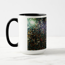 Taza Cometa y estrellas purpurinas