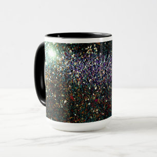 Taza Cometa y estrellas purpurinas