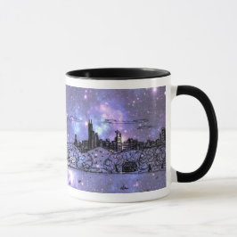 Taza cómica de Chicago del estilo de la nebulosa