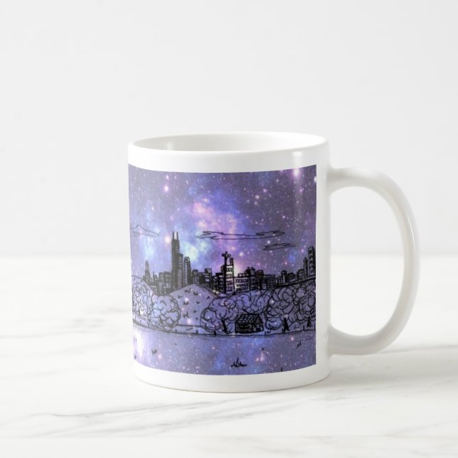 Taza cómica de Chicago del estilo de la nebulosa (Derecha)