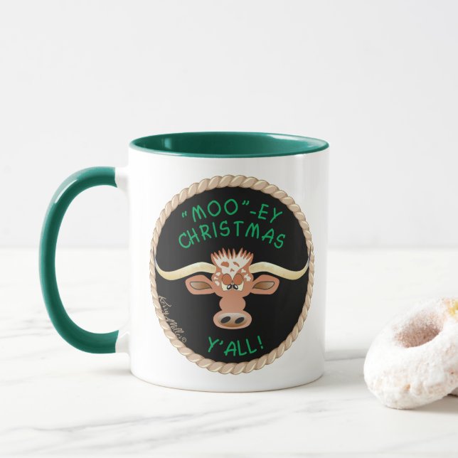 Taza Comical Longhorn Steer (Con donut)