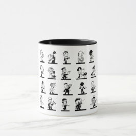 Taza Comics en blanco y negro de personalizado de época