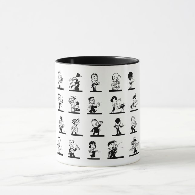 Taza Comics en blanco y negro de personalizado de época (Centro)