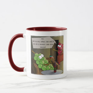 Taza Comida divertida de uva, cómico de vino y matrimon
