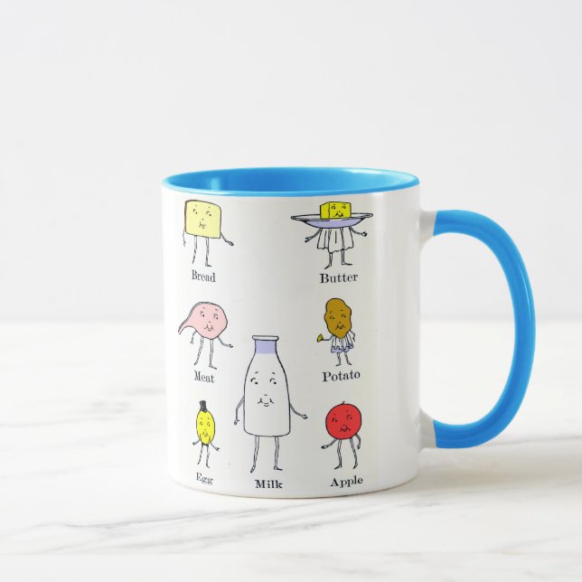 Taza Comida favorita arte de cocina vintage (Derecha)