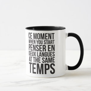 Taza Comience En Deux Langues de Penser en los mismos