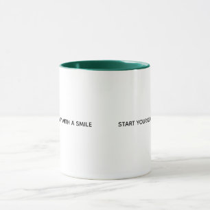 Taza Comience su día con una sonrisa de café de dos ton