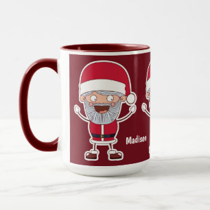 Taza Cómnito de nombres personalizados de Santa
