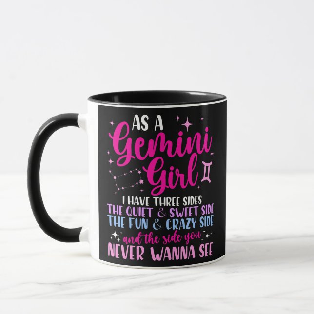 Taza Como Chica Gemini Tengo Astrología De Tres Partes (Izquierda)