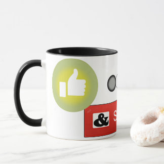 Taza Como, Compartir, Comentar y Suscribir
