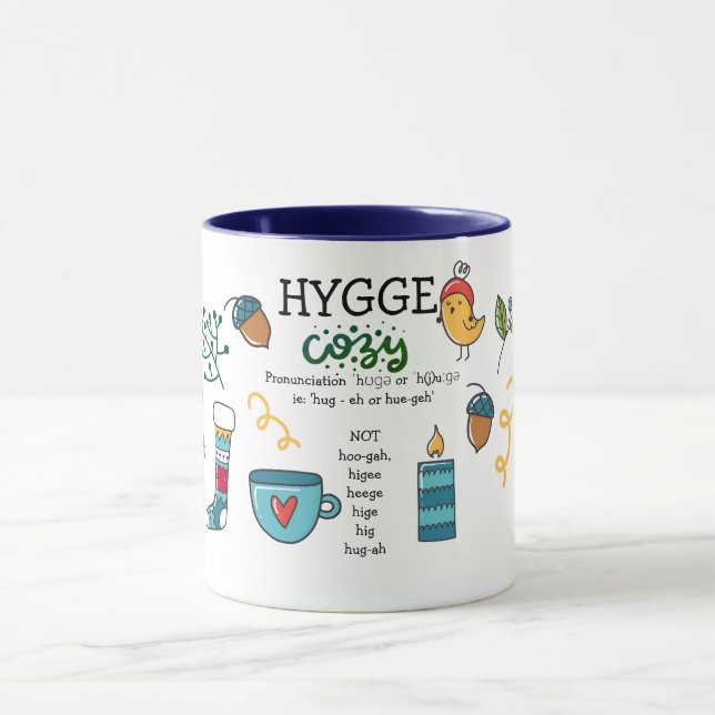 Taza Cómo decir HYGGE Divertido Personalizado de dibujo (Centro)