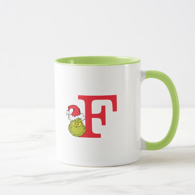 Taza Cómo el Grinch robó la Navidad | Monograma F (Derecha)