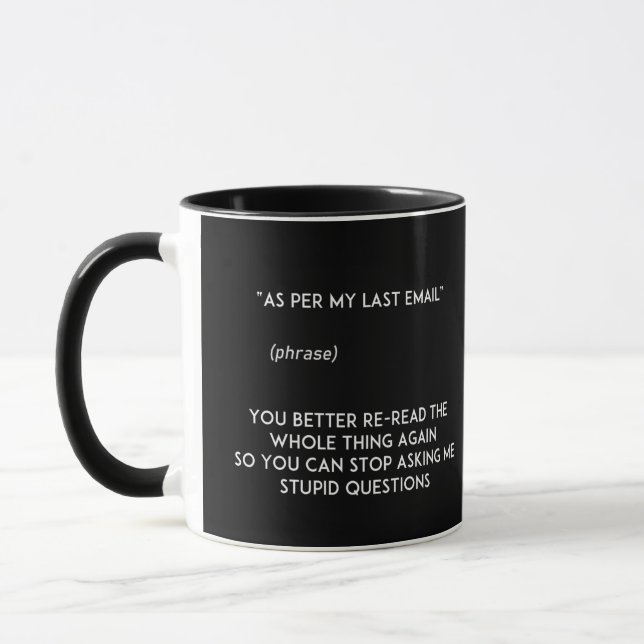 Taza Como en el último correo electrónico (Izquierda)