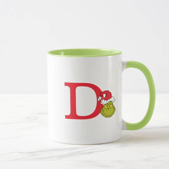 Taza Cómo Grinch Stole Navidades | Monograma D (Derecha)