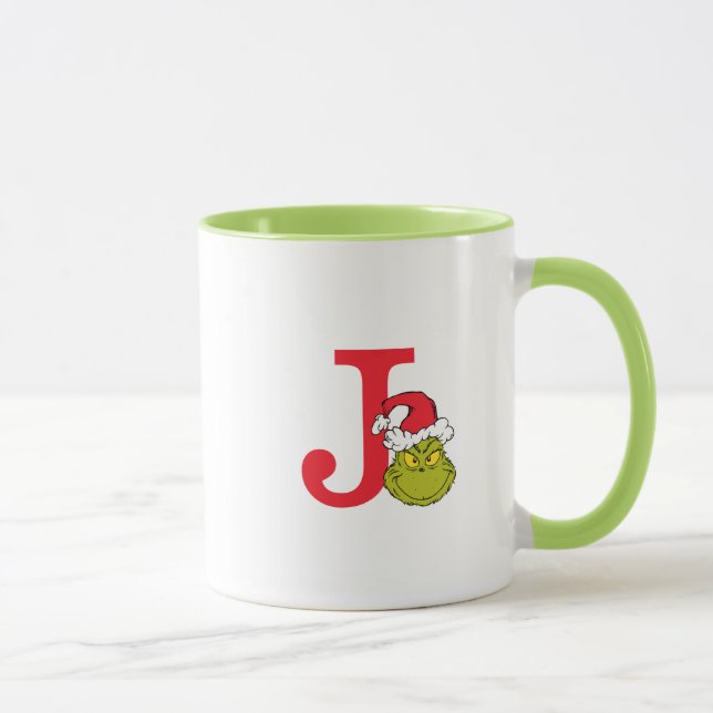 Taza Cómo Grinch Stole Navidades | Monograma J (Derecha)