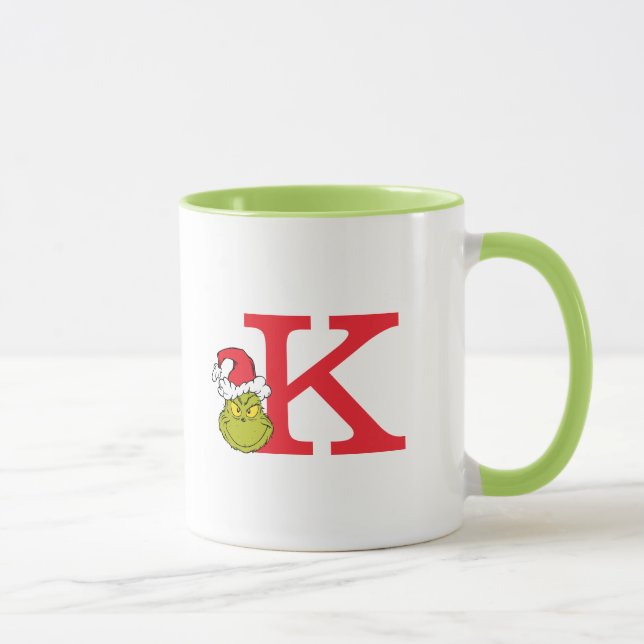 Taza Cómo Grinch Stole Navidades | Monograma K (Derecha)