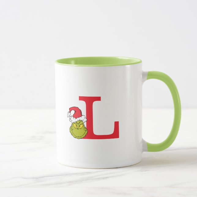 Taza Cómo Grinch Stole Navidades | Monograma L (Derecha)