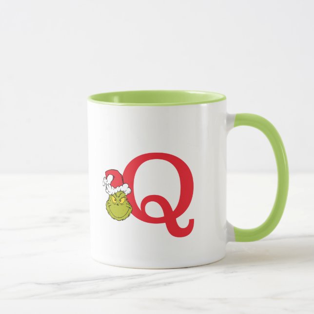 Taza Cómo Grinch Stole Navidades | Monograma Q (Derecha)