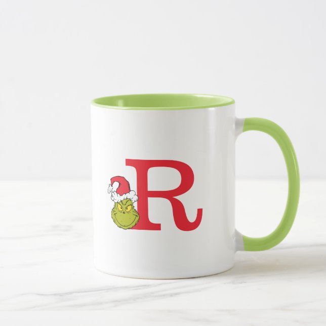 Taza Cómo Grinch Stole Navidades | Monograma R (Derecha)