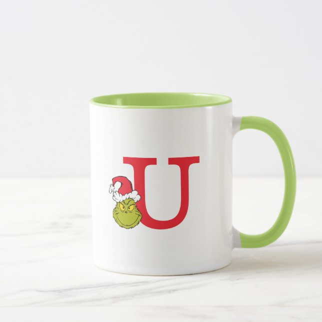 Taza Cómo Grinch Stole Navidades | Monograma U (Derecha)