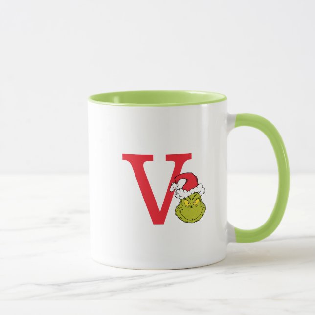 Taza Cómo Grinch Stole Navidades | Monograma V (Derecha)