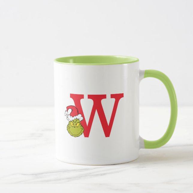 Taza Cómo Grinch Stole Navidades | Monograma W (Derecha)
