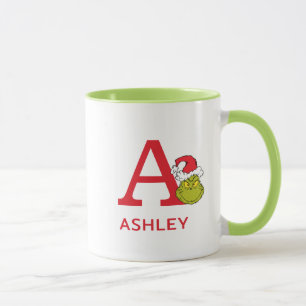 Taza Cómo Grinch Stole Navidades   Nombre y Monograma A