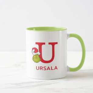 Taza Cómo Grinch Stole Navidades Nombre y Monograma U
