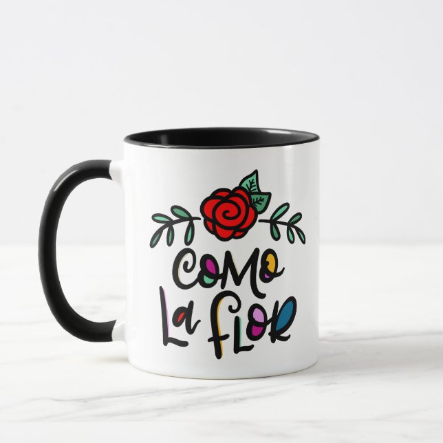 Taza Como La Flor, Ilustracion Rosa (Izquierda)