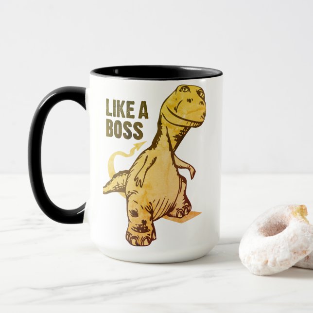 Taza Como un meme de los Bosques Dinosaurios| Grunar (Con donut)