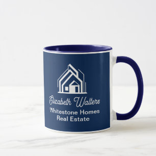 Taza Compañía de bienes raíces Navy Blue Agente inmobil