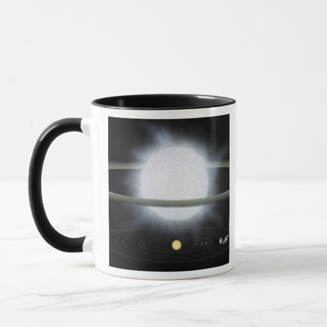 Taza Comparación del tamaño de una estrella hipergigant (Izquierda)