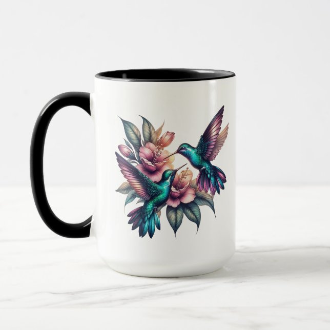 Taza Composición de colibrí y flor (Izquierda)
