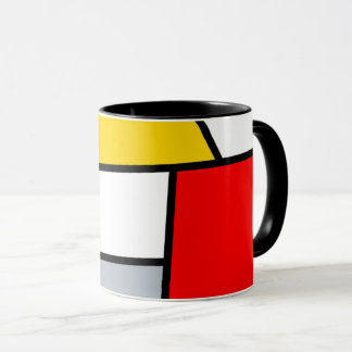Taza Composición de color de polígono retro mínimo de S