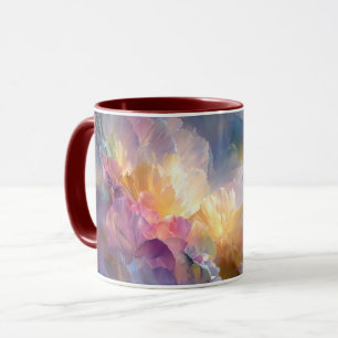 Taza Composición floral pastel abstracta brillante