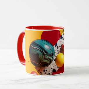 Taza Composición geométrica abstracta colorida